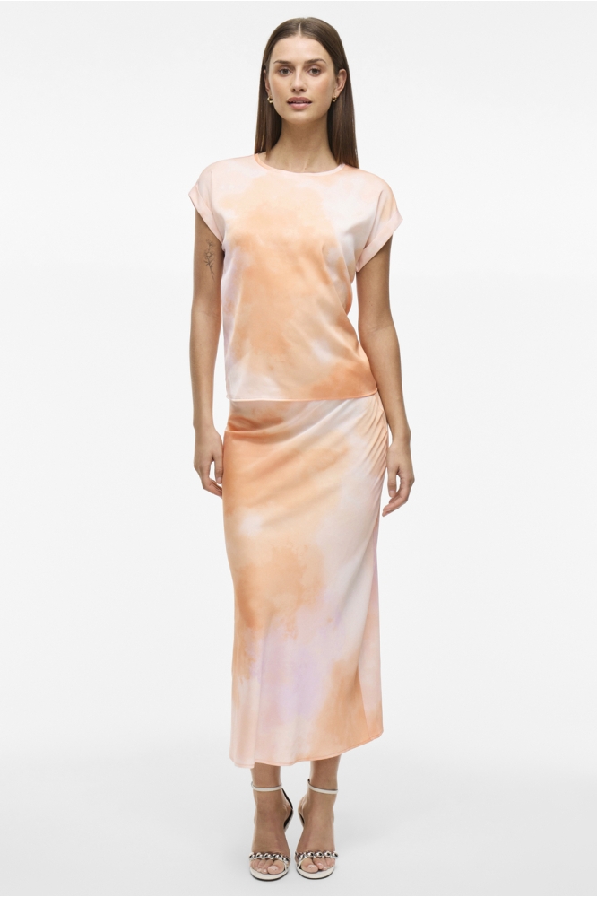 VIELLETTE S/S FULL SATIN TOP - NOOS 14109246 CADMIUM ORANGE